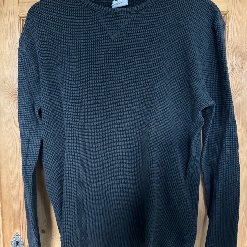 Men's Black Waffle Shirt